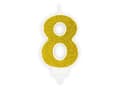 Miniatyrbillede 1 af 2: Lys nummer "8" Guldglimmer