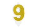 Miniatyrbild 1 av 2: Ljus nummer "9" Guldglitter