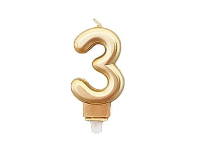 Ljus nummer ""3"" Guld