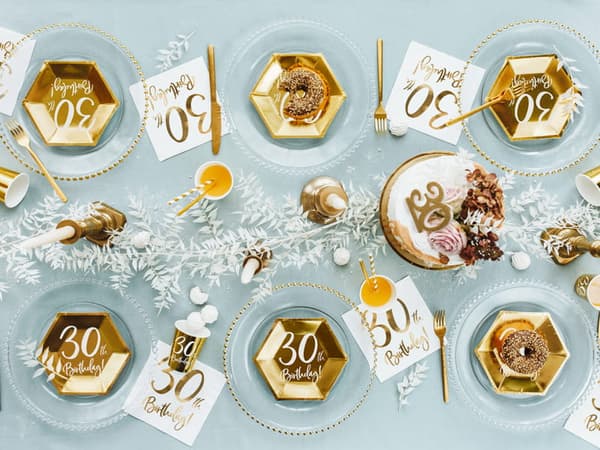 Fødselsdagslys NUMMER 30 GULD GLITTER