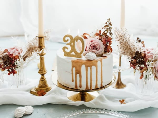 Fødselsdagslys NUMMER 30 GULD GLITTER
