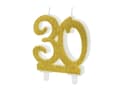 Miniatyrbillede 1 af 4: Fødselsdagslys NUMMER 30 GULD GLITTER