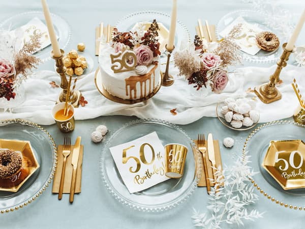 Födelsedagsljus NUMMER 50 GULDGLITTER