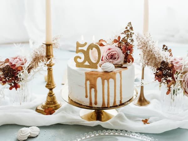 Födelsedagsljus NUMMER 50 GULDGLITTER
