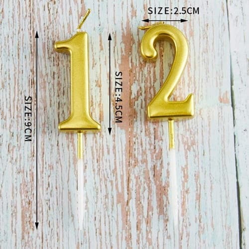 Fødselsdagslys nummer "7" Guld 4,5 cm