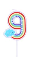 Pikkukuva 1 / 2: Syntymäpäiväkynttilä numero ""9"" Sateenkaari