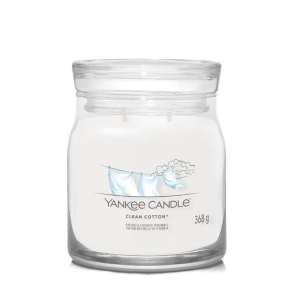 Bougie signatur i färsk bomull med medelstorlek - Yankee Candle
