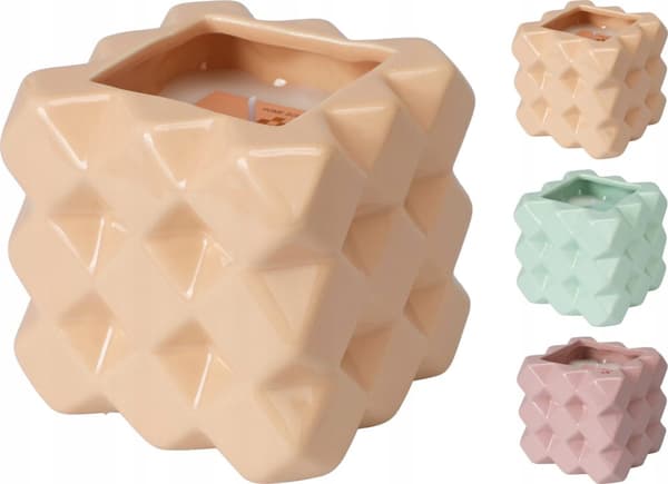 Doftande dekorativt ljus i stengods 9x9 cm