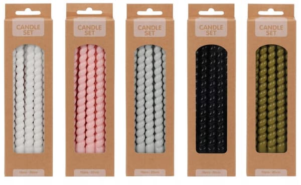Set med 10 bordsljus, 20 cm tunna, skruvbara