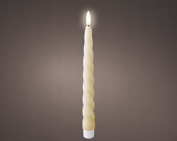 kpl koristeellisia kermanvärisiä LED-pöytäkynttilöitä 2,4 x 24,5 cm