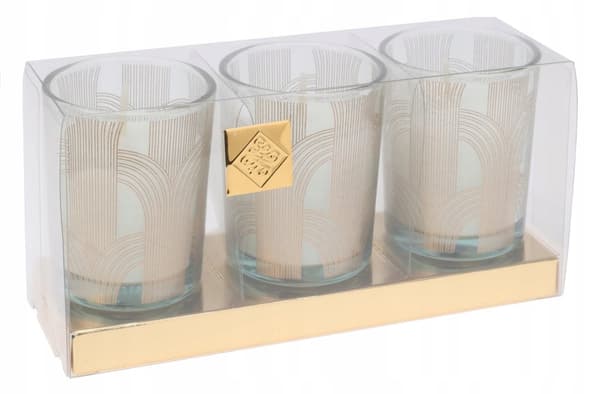 Sæt med 3 dekorative duftlys i glas