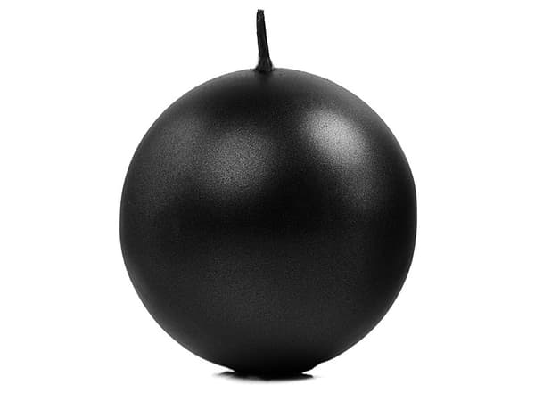Metalliskt ljus Sfär, svart, 8 cm (1 förpackning / 6 st.)