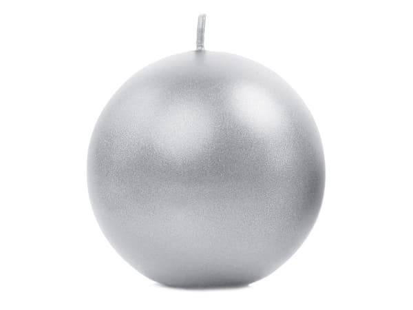Metallisk ljuskula, silver, 8 cm (1 förpackning / 6 st.)