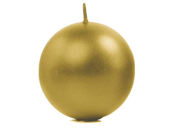 Metallinen kynttiläpallo, kulta, 8 cm (1 pakkaus / 6 kpl)
