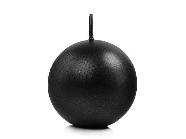 Metallinen kynttilä Pallo, musta, 6 cm (1 pakkaus / 10 kpl)