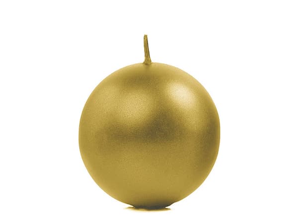 Metallinen kynttiläpallo, kulta, 6 cm (1 pakkaus / 10 kpl)