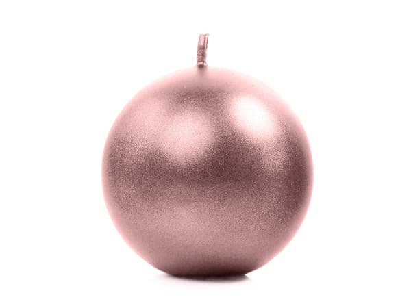 Metallinen kynttiläpallo, ruusukulta, 6 cm (1 pakkaus / 10 kpl)