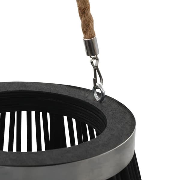 vidaXL Hengelanterne for stearinlys bambus svart 60 cm
