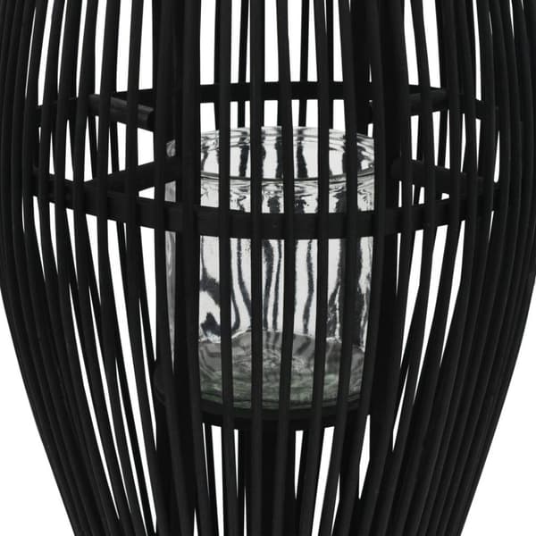 vidaXL Hengelanterne for stearinlys bambus svart 60 cm