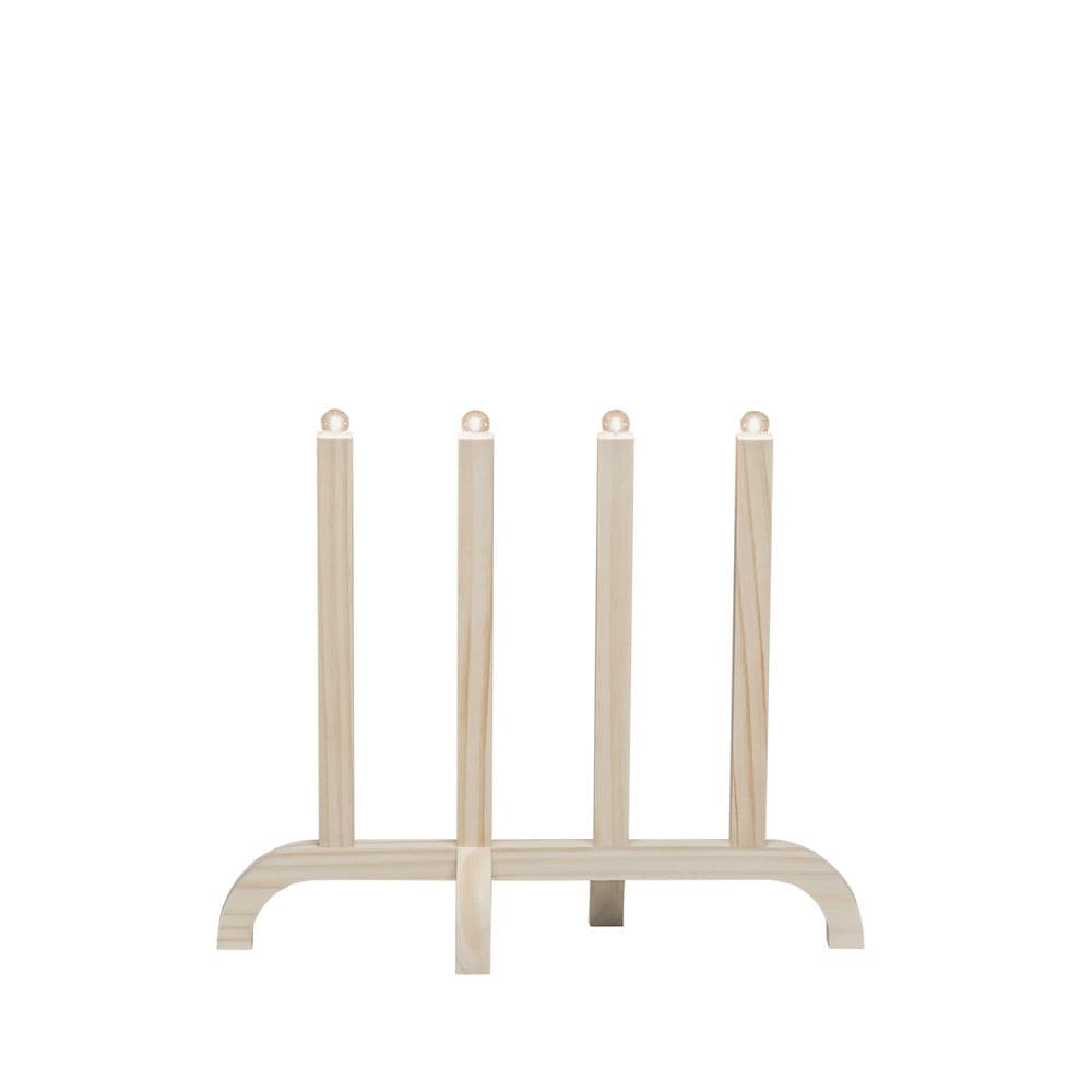 Konstsmide Elljusstake 4 Ljus LED Trä 3998-
