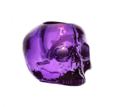 KOSTA BODA - STILL LIFE SKULL PURPLE VOTIVE D 115MM