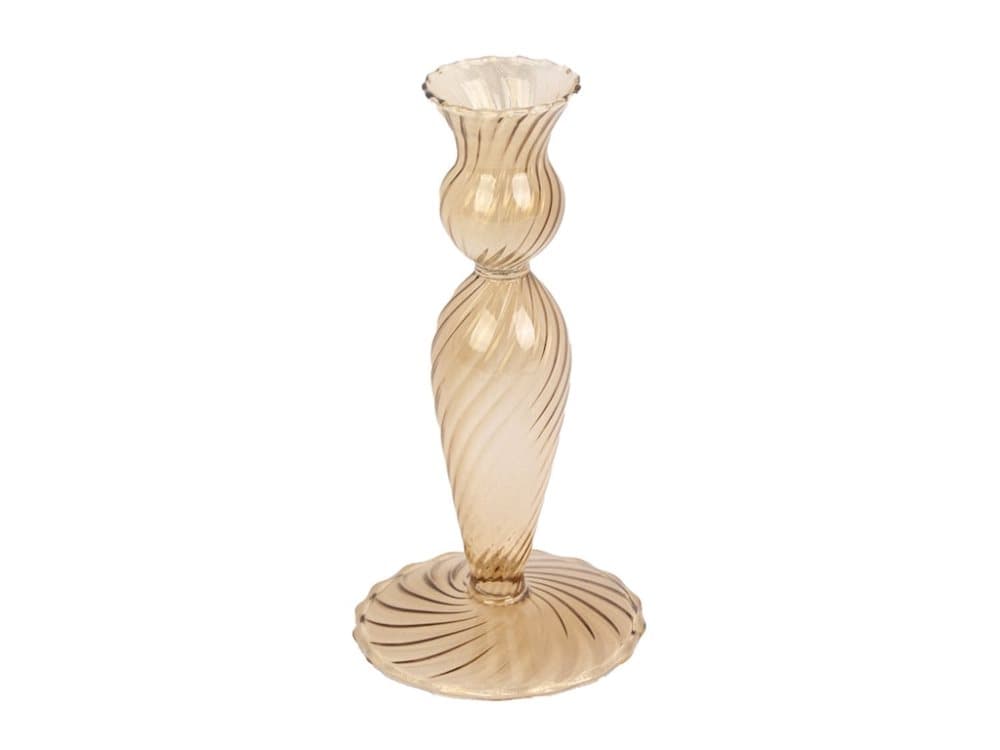 Swirl Ljusstake 17 cm Beige