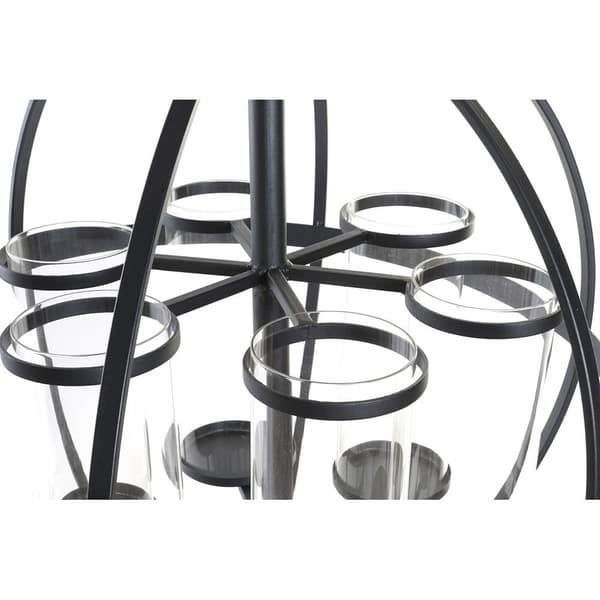 Lysholder DKD Home Decor Svart Metall Krystall (60 x 60 x 73 cm)
