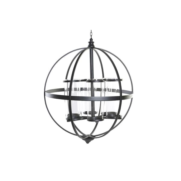 Lysholder DKD Home Decor Svart Metall Krystall (60 x 60 x 73 cm)