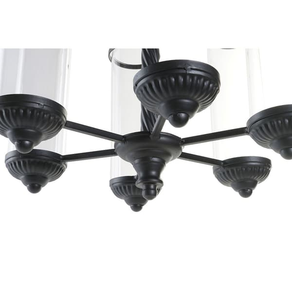 Lysholder DKD Home Decor Svart Metall Krystall (53 x 53 x 52 cm)