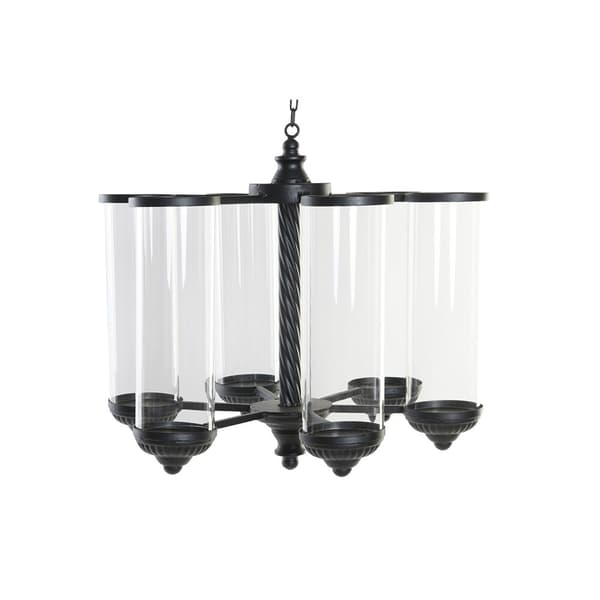 Lysholder DKD Home Decor Svart Metall Krystall (53 x 53 x 52 cm)