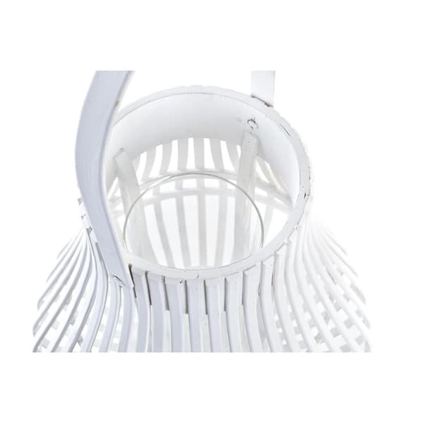 Lyhty DKD Home Decor Hvit Flerfarget Metall Bambus Krystall Urban 30 x 40 cm 29 x 29 x 34 cm