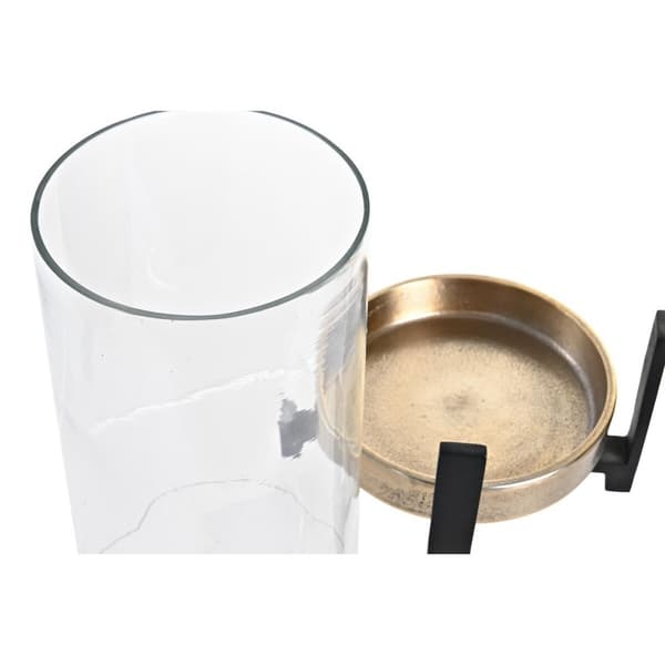 Lysholder DKD Home Decor 15 x 15 x 28 cm Champagne Krystall Sølv Svart Aluminium (2 enheter) (2 unidades)