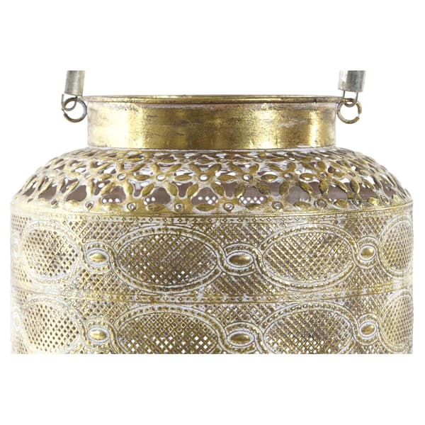 Laantarn DKD Home Decor 26,5 x 26,5 x 22 cm Ældet overflade Krystal Gylden Metal Araber
