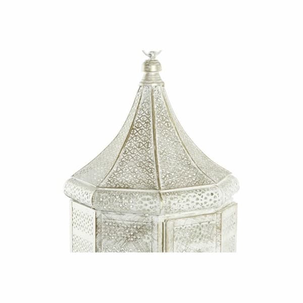 Lyhty DKD Home Decor 2 enheter Hvit Gyllen Metall Krystall Araber Aldret overflate 30 x 30 x 71 cm (2 enheter)