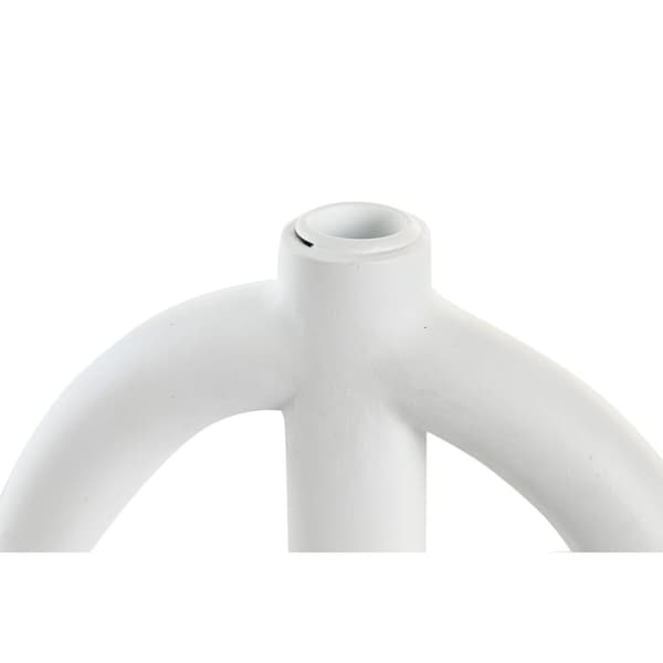 Kandelabre DKD Home Decor Scandi 21,5 x 21,5 x 23 cm Hvit Harpiks