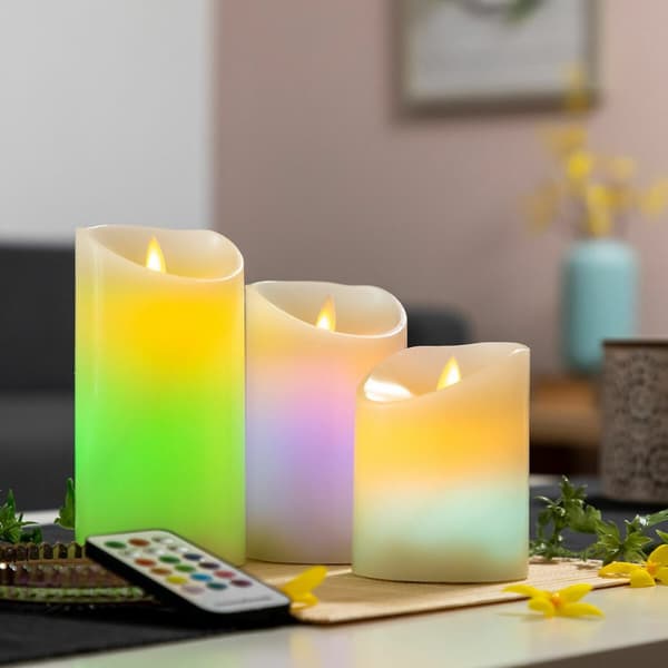 Flerfarget Flamme-Effekt LED-Lys Med Fjernkontroll Lendles InnovaGoods 3 enheter