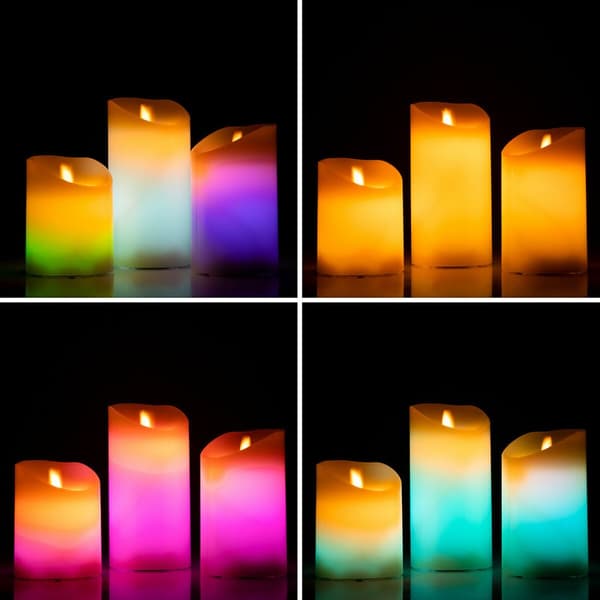 Flerfarget Flamme-Effekt LED-Lys Med Fjernkontroll Lendles InnovaGoods 3 enheter