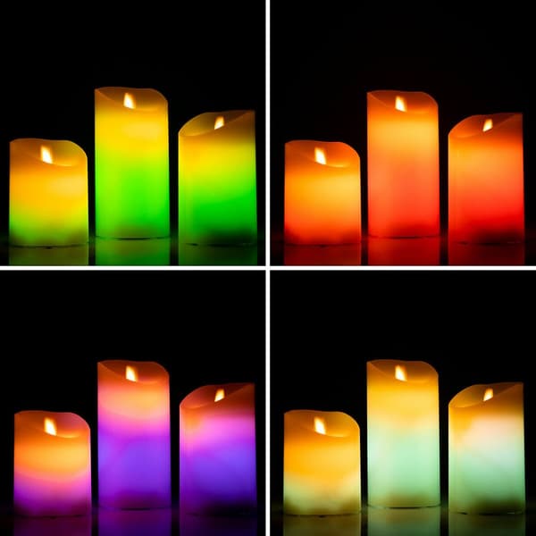 Flerfarget Flamme-Effekt LED-Lys Med Fjernkontroll Lendles InnovaGoods 3 enheter