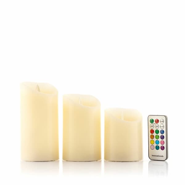 Flerfarget Flamme-Effekt LED-Lys Med Fjernkontroll Lendles InnovaGoods 3 enheter
