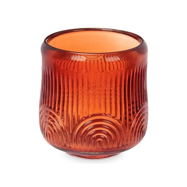 Lysholder Striper Oransje Krystall 9 x 9,5 x 9 cm (12 enheter)