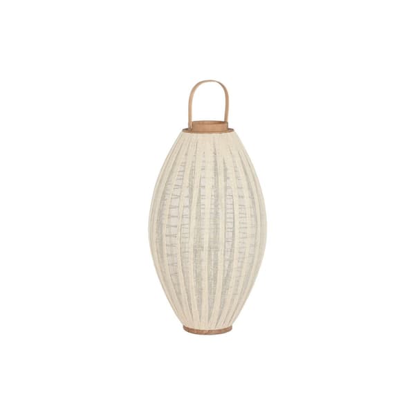 Lysholder Home ESPRIT Hvit Naturell Tre Krystall 40 x 40 x 70 cm