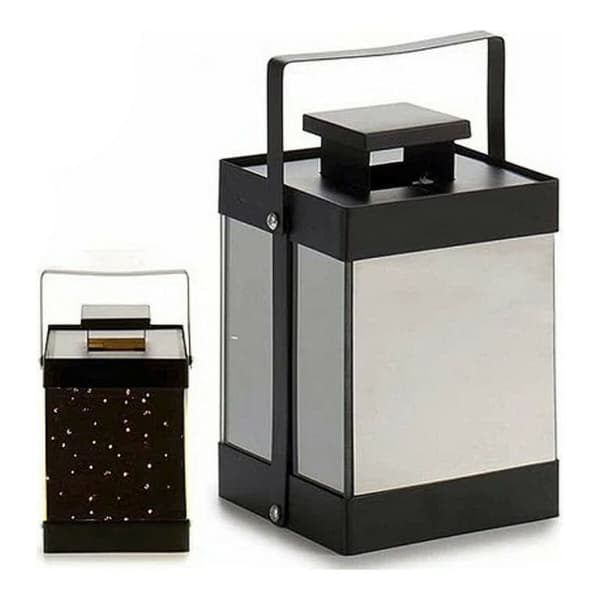 LED-lanterne Sort Spejl 12,5 x 18,5 x 12,5 cm
