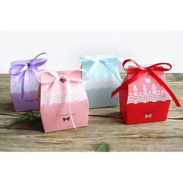 KIN LCC® Set med 32 st chokladgodisask presentask - blå dragéask för jul, dop, födelsedag, bröllop, papper