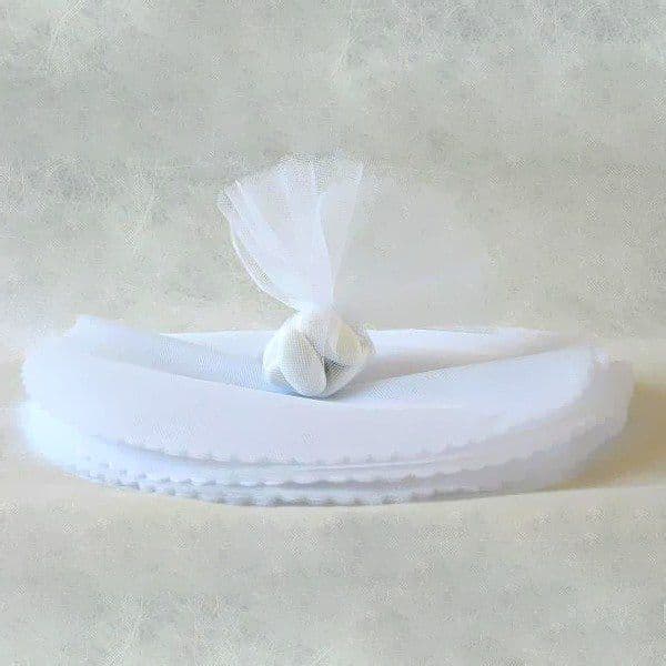 Festdekoration - 25 RUNDAR TULLE 24CM - VIT