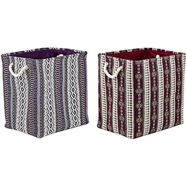 Dekorativ låda - DKD HEMDEKOR - Standard - Polyester - Lila - 42x58x34 cm