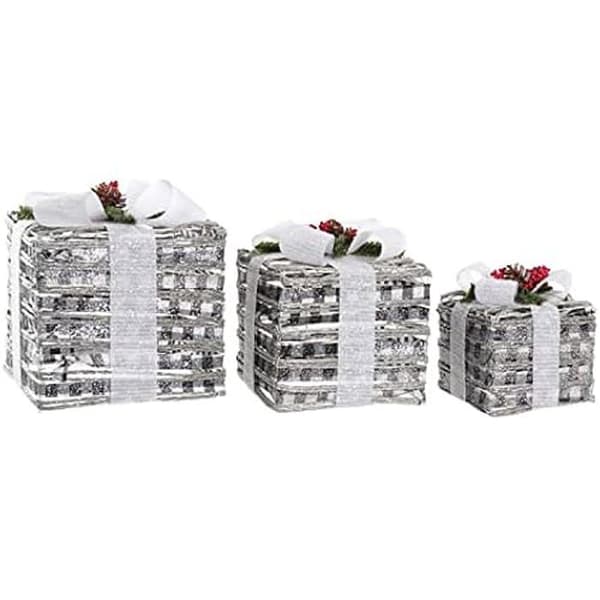 Set med dekorativa lådor - DKD HOME DECOR - Metall och rotting - 25x25x29 cm - Vit, röd, grön