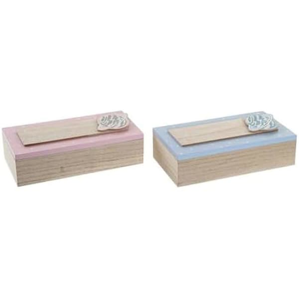 Dekorativa lådor - HEMINREDNING - Set med 2 - MDF-trä - Flerfärgad - 22 x 6 x 9 cm