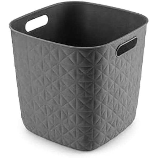 Förvaringskorg - CURVER - Softex 15L - Lätt - Stapelbar - 100% återvunnen - Grå - 27 x 27 x 26 cm