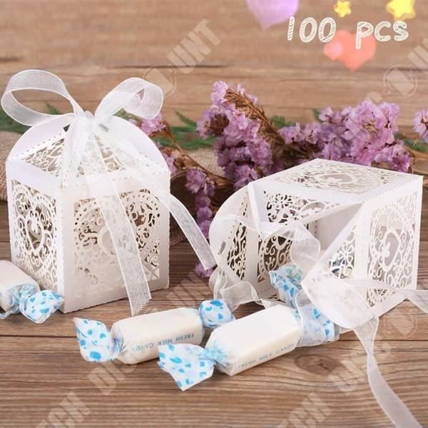 TD®-paket med 100 favoritlådor - Pappersballotiner för bröllop - Dop - Födelsedagar Vita