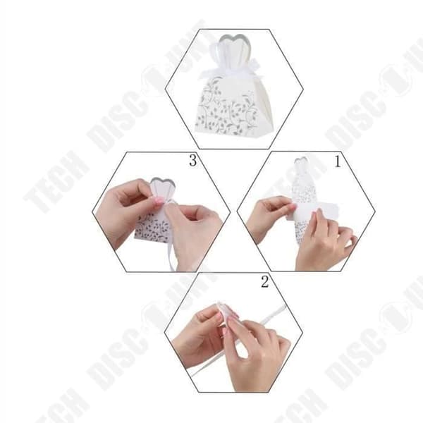TD®-paket med 100 st Bröllopsfavoritboxar för gäster - 50 st Black Groom + 50 st White Bride, Chokladgodis